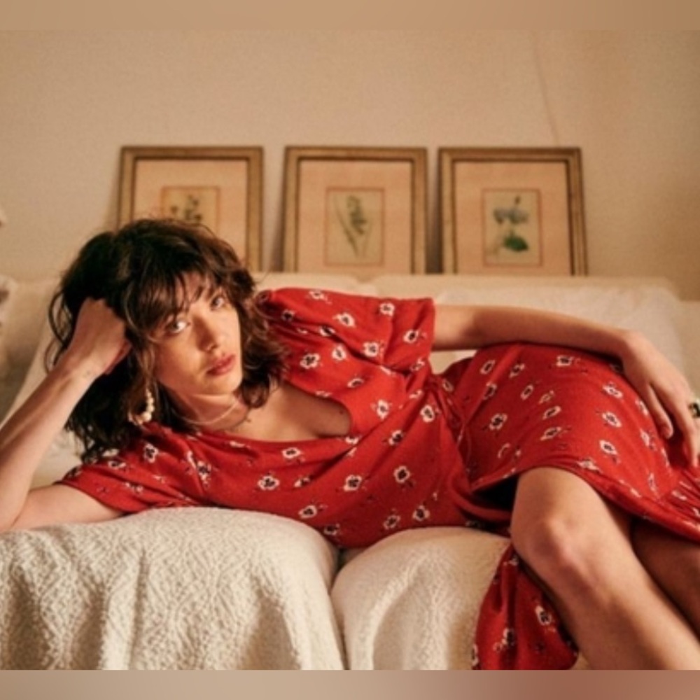 Sezane Demain Laura Wrap Dress (FR size 40/US size 8)